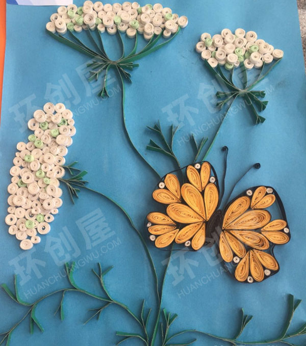 幼儿园大厅走廊衍纸卡纸美术优秀作品图片