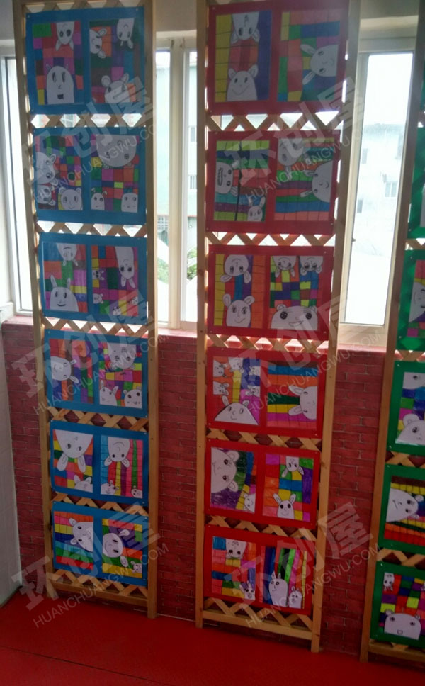 幼儿园走廊楼梯窗户创意画图片