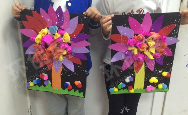 幼儿园各种风格绘画成长手工作品展示图片