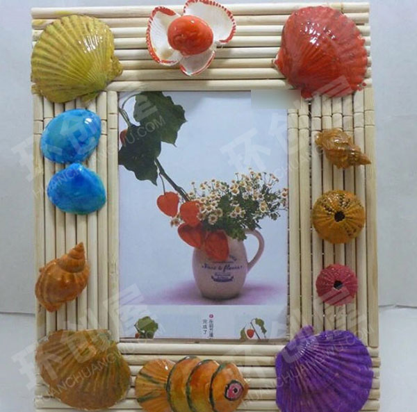 幼儿园非常好看的贝壳贴画作品展示图片