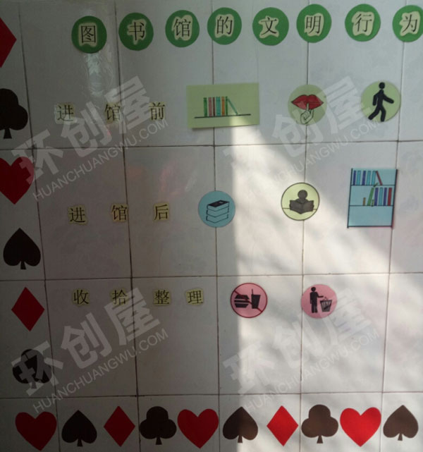 幼儿园阅读区我们的图书馆环创图片