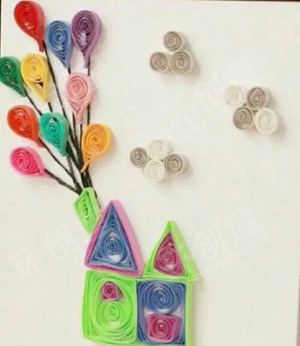 幼儿园美工区手工衍纸画图片
