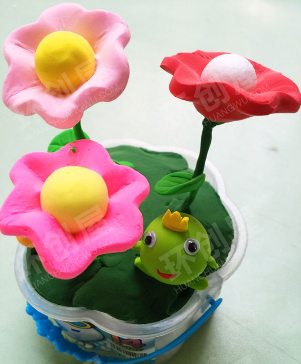 幼儿园美工区自然角粘土多肉植物图片