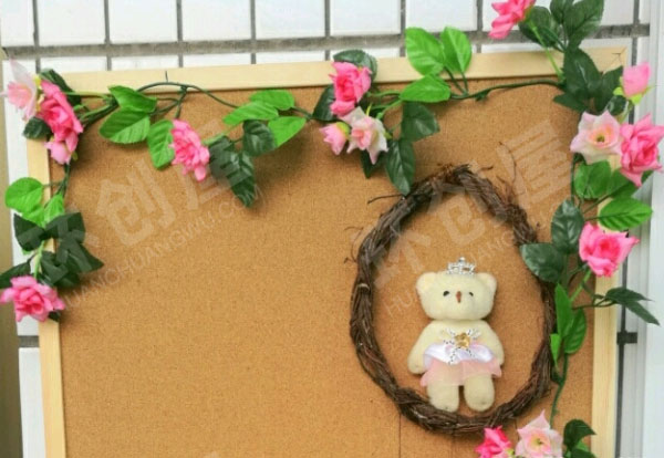幼儿园森系田园风假花假叶墙面布置图片