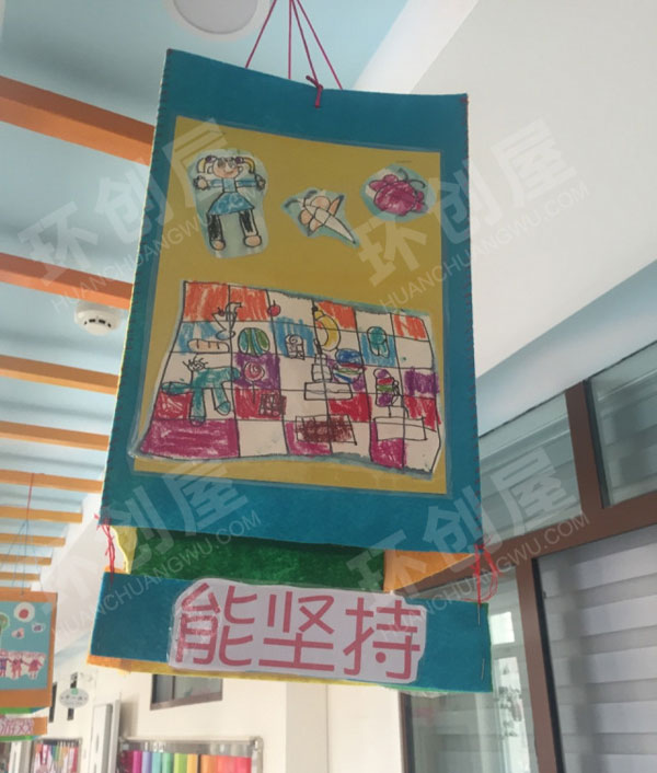 幼儿园不织布缝制灯笼形状粘贴儿童画吊饰图片