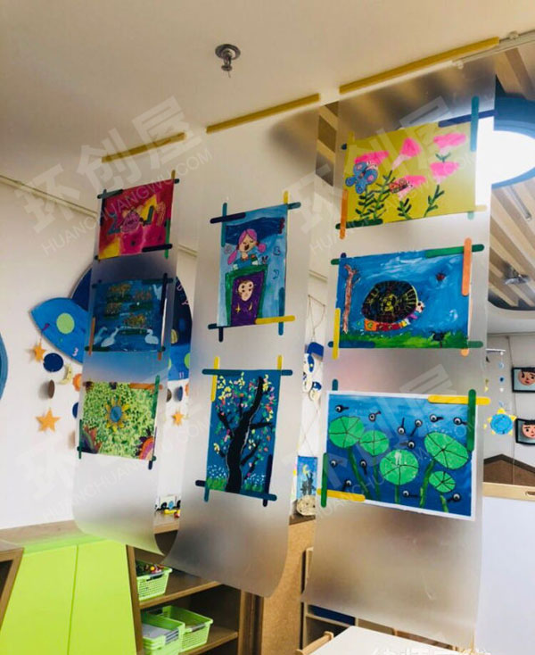 幼儿园绘画作品展示吊饰图片