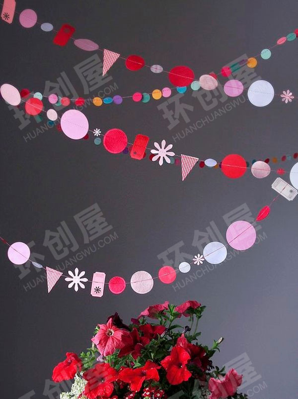 幼儿园彩色卡纸新年元旦小清新文艺吊饰图片