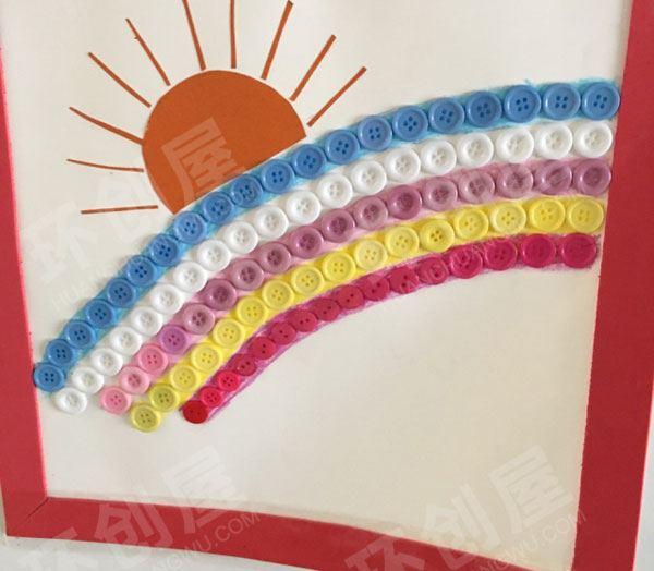 幼儿园走廊楼梯纽扣装饰画图片