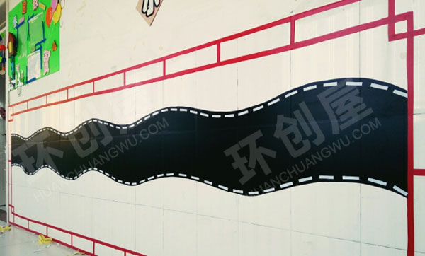 幼儿园走廊框框主题作品墙图片