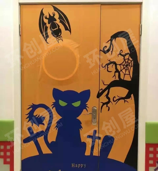 幼儿园节日万圣节教室门装饰图片