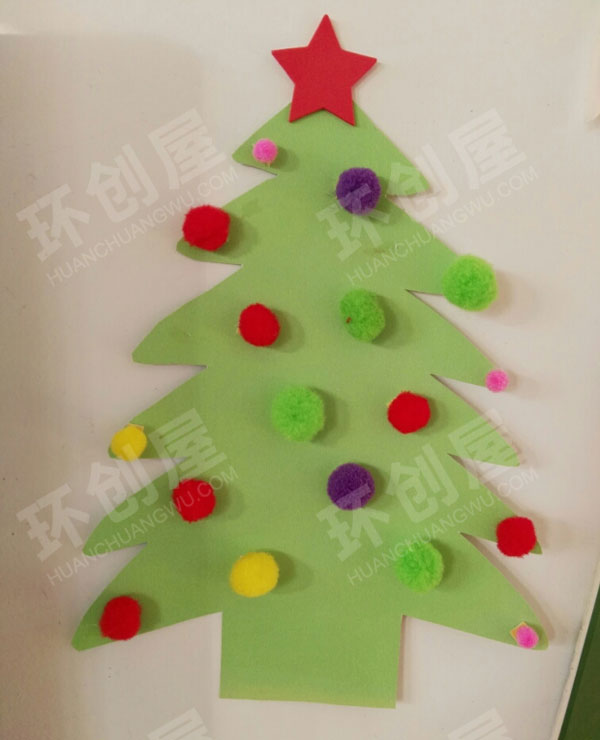 幼儿园简单又漂亮的圣诞树门装饰图片