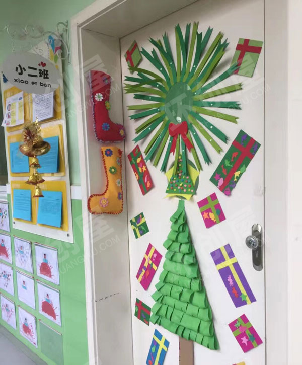 幼儿园圣诞主题教室门创意装饰图片