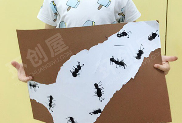 幼儿园蚂蚁主题绘画作品展示图片