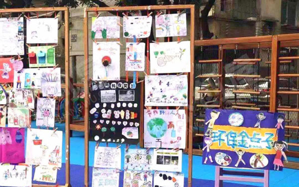 幼儿园户外环创地球小卫士废物利用图片