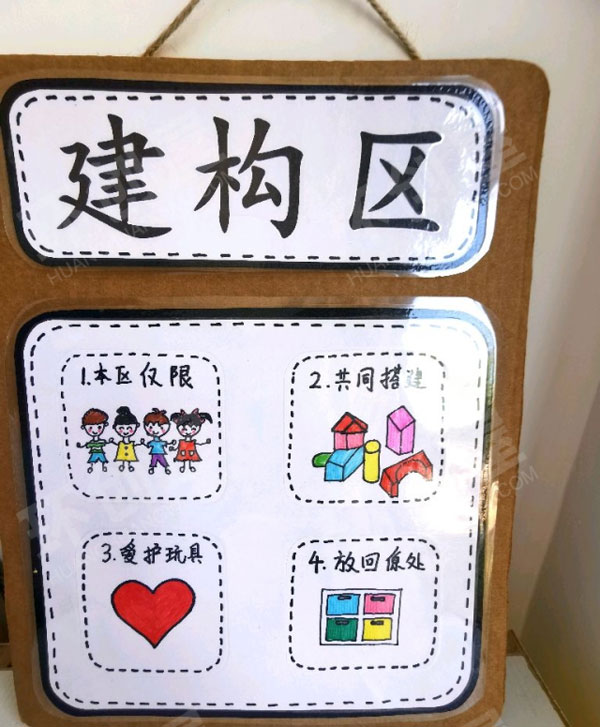 幼儿园环创建构区进区规则挂饰图片