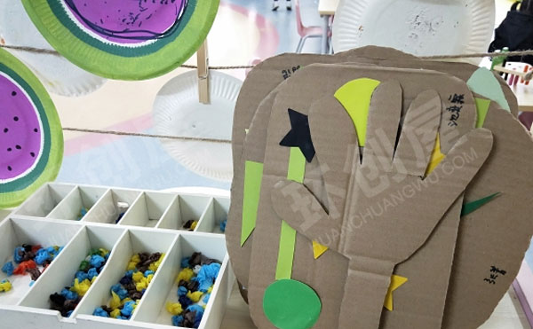 幼儿园美工区各种美工材料作品图片