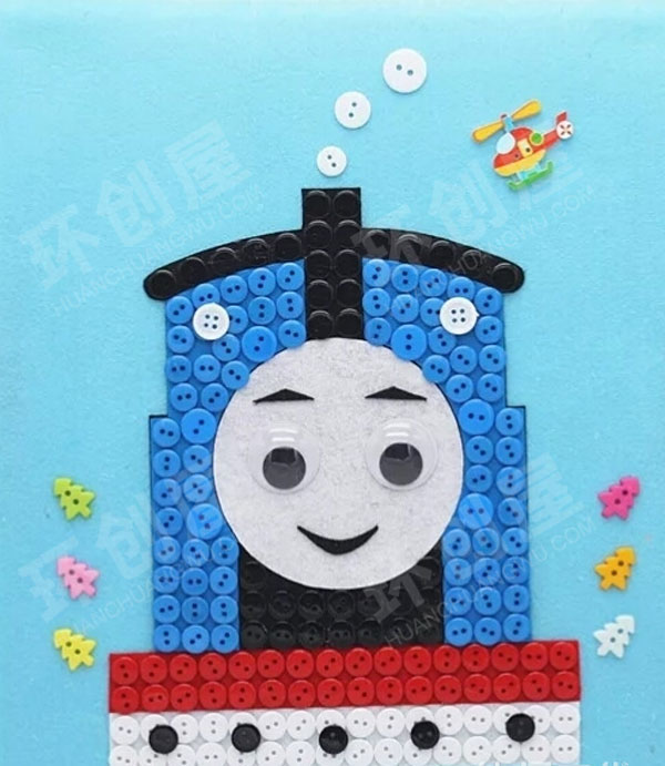 幼儿园美工区各种创意纽扣画图片