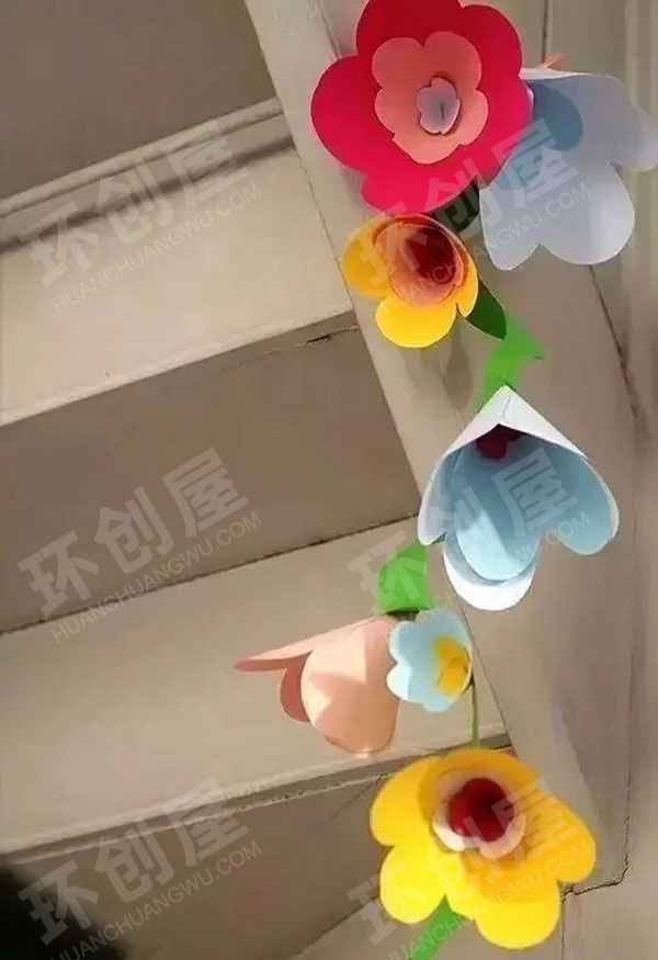 幼儿园美工区手工制作吊饰花朵图片