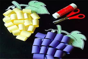 幼儿园美工区手工制作美丽的葡萄立体画图片