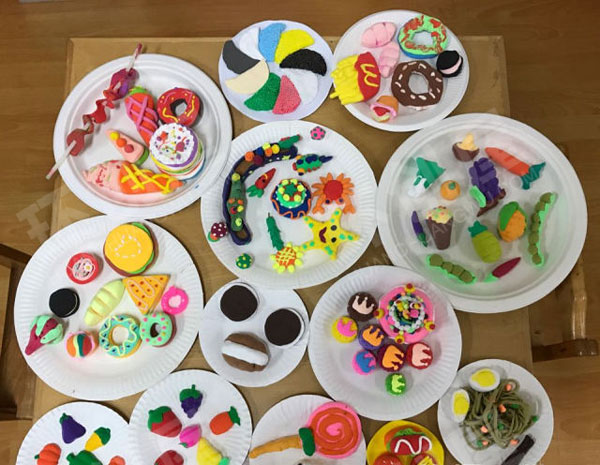幼儿园美工区粘土好吃的食物图片