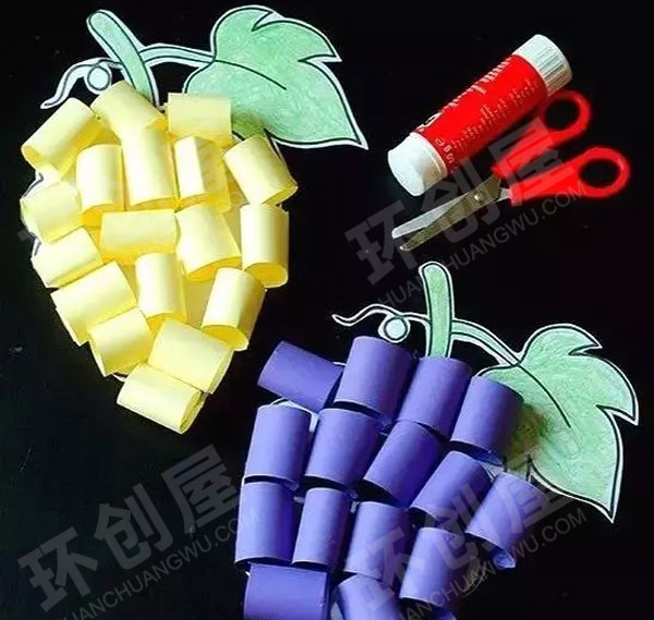 幼儿园美工区手工制作美丽的葡萄立体画图片