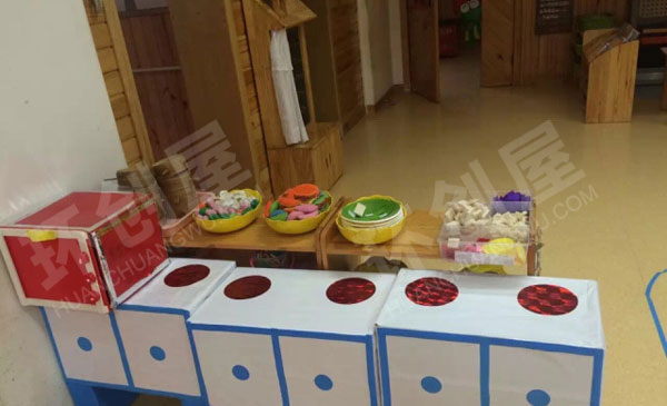幼儿园角色游戏纯手工小餐厅图片