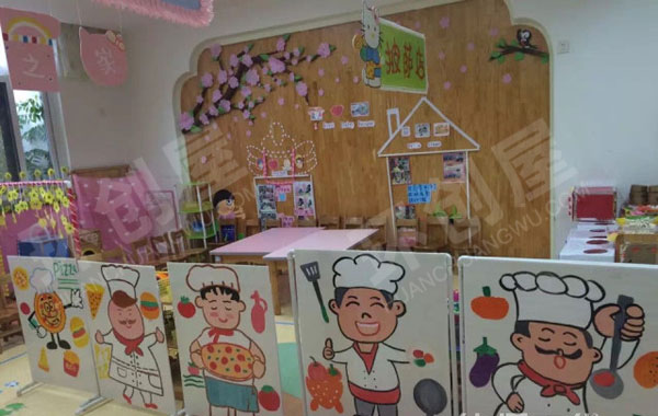 幼儿园角色游戏纯手工小餐厅图片