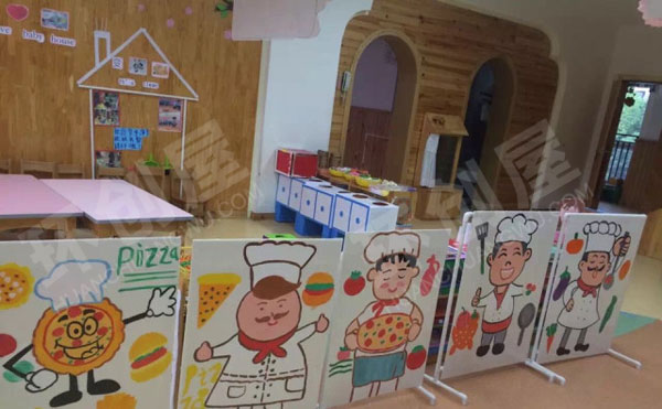 幼儿园角色游戏纯手工小餐厅图片