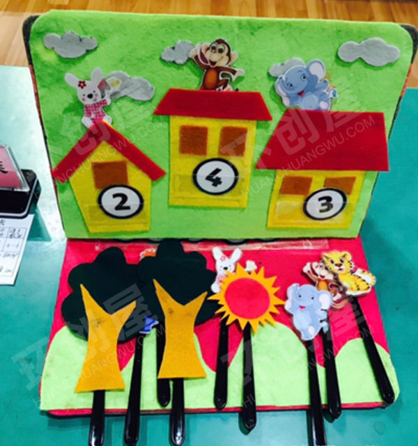 幼儿园益智区各种各样不织布玩教具图片