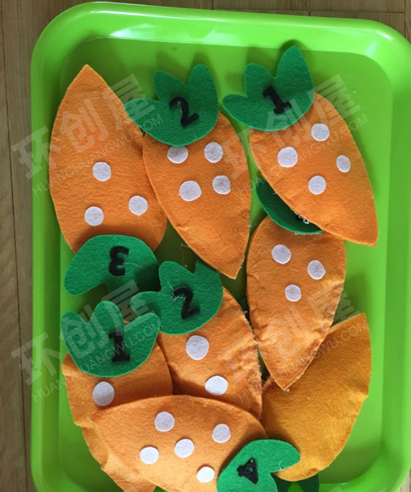 幼儿园益智区不织布各种玩具图片