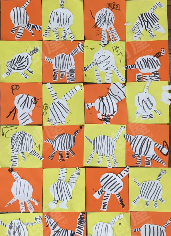 幼儿园可爱的斑马粘贴主题墙图片