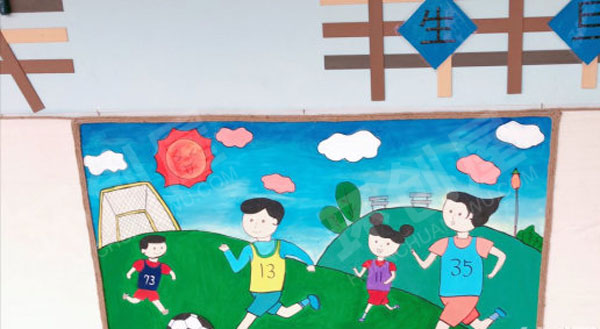 幼儿园足球校园足球特色主题墙图片