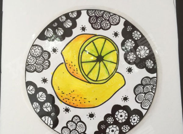 幼儿园水果与线描水果天地墙面布置图片
