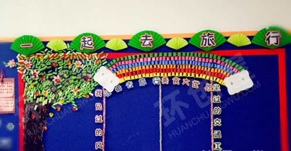 幼儿园一起去旅行墙面布置图片
