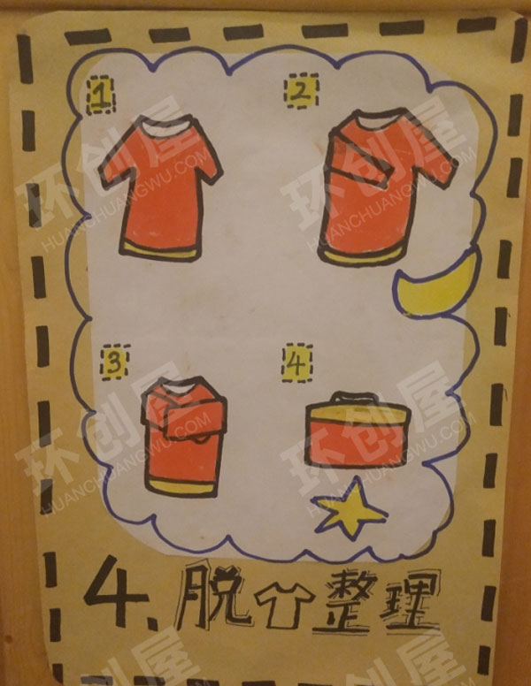 幼儿园手工绘画午睡步骤墙面布置图片