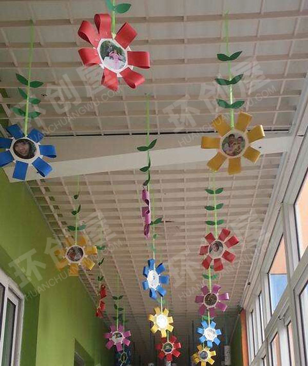 幼儿园手工美丽的花儿吊饰图片