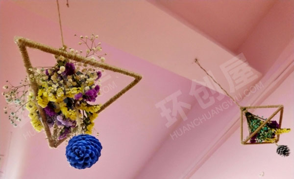 幼儿园树枝花草森系田园风挂饰图片