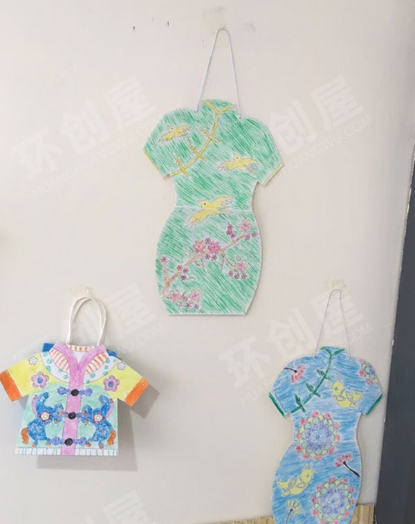 幼儿园走廊墙面中国元素作品图片