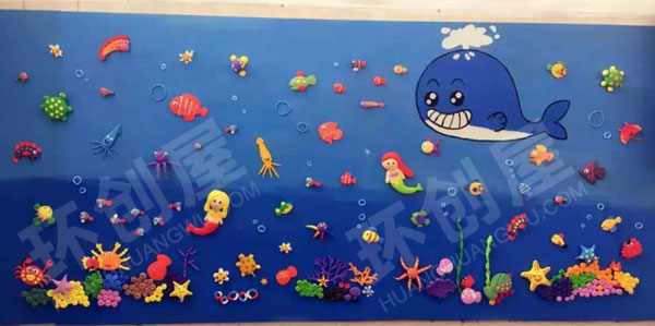 幼儿园走廊墙面海底世界3d立体图片