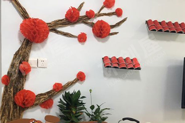 幼儿园走廊墙面中国元素作品图片