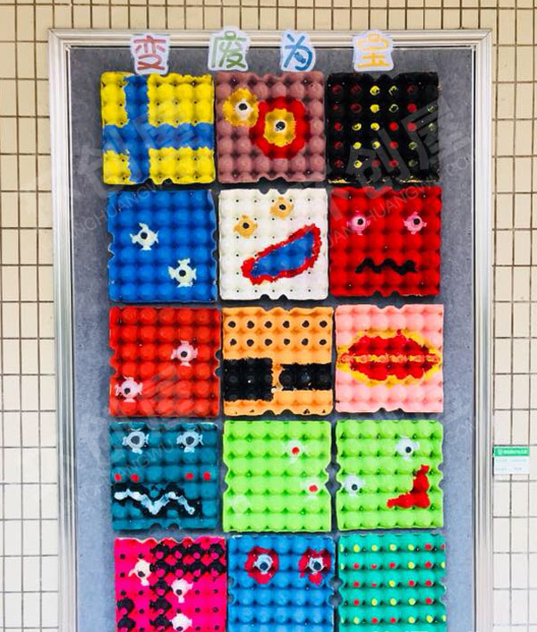 幼儿园手工粘土立体触摸墙面作品展示图片