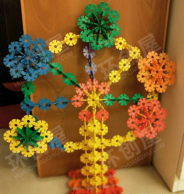 幼儿园建构区雪花片各种作品图片