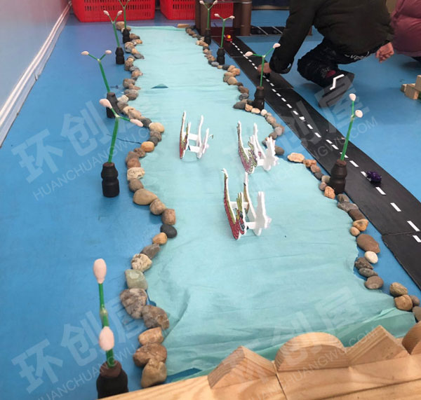 幼儿园建构区婚庆文化园搭建图片