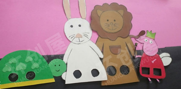 幼儿园阅读区龟兔赛跑绘本手偶图片