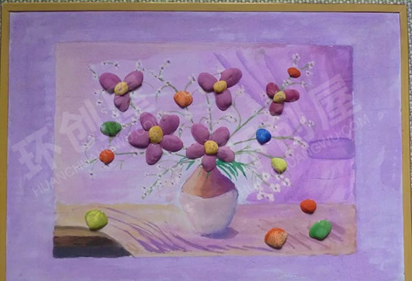 幼儿园美工区废物利用贝壳贴画图片