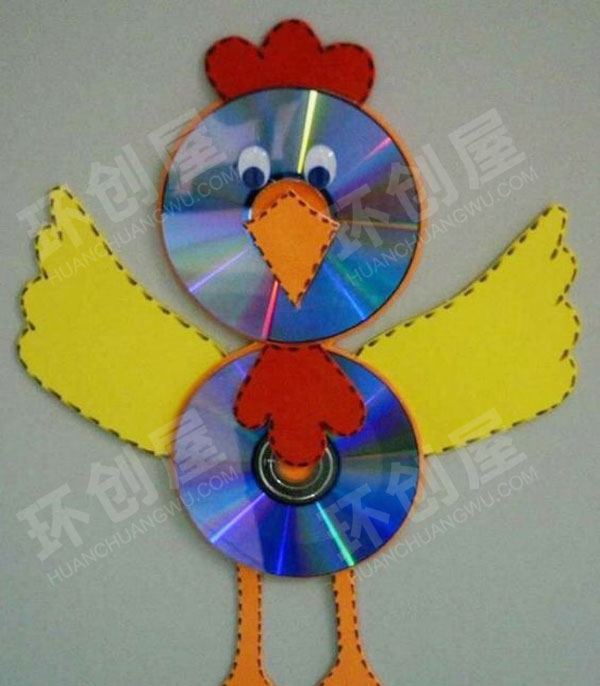 幼儿园美工区cd硬盘创意手工图片