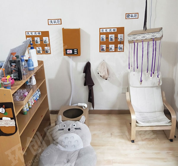 幼儿园角色游戏小小美发店图片