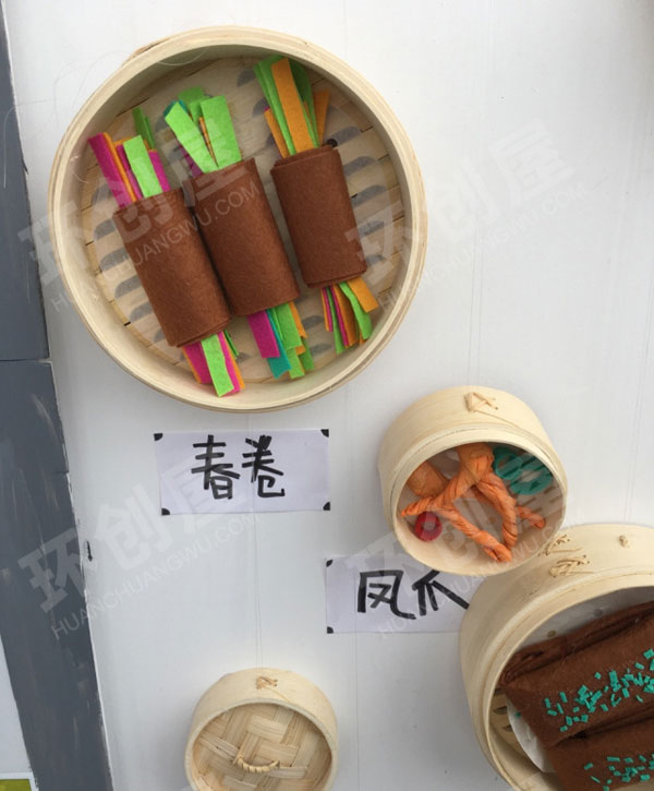 幼儿园角色游戏不织布手工传统小吃图片