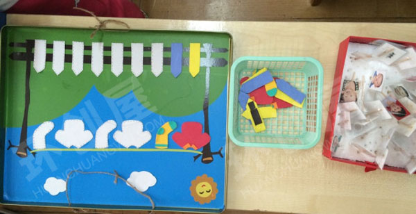 幼儿园环创益智区各种自制玩教具图片