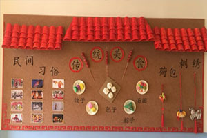 幼儿园主题墙环创传统文化红色墙面图片4张